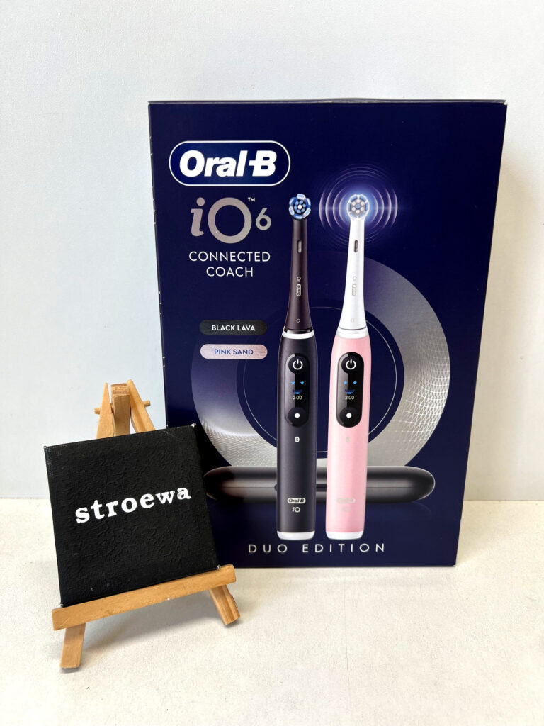 Oral-B iO Series 6 Elektrische Zahnbürste, Doppelpack, Schwarz/Rosa